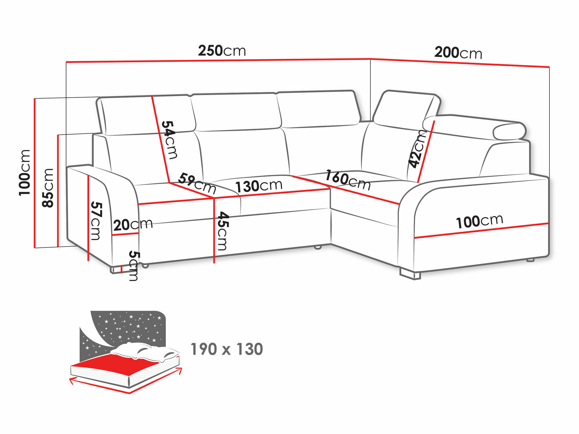 Hjørnesofa Etrcala 109 (Crown 10)