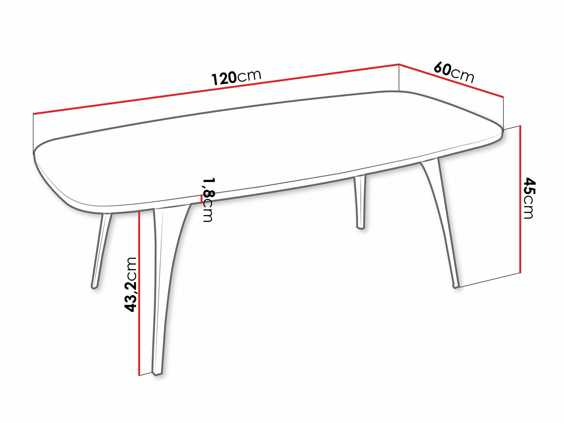Salontafel Oswego 125 (Ambachtelijke gouden eik)