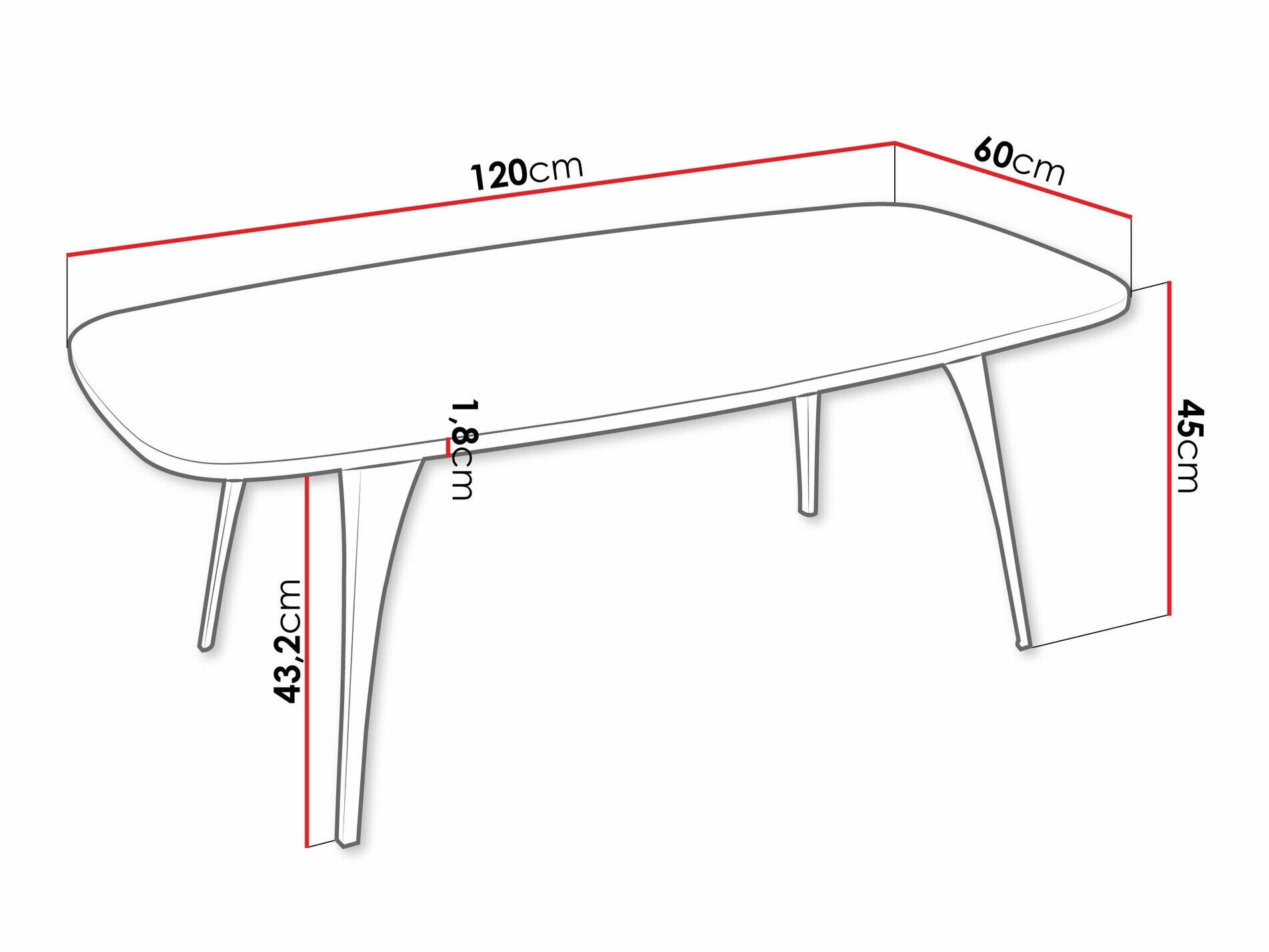 Salontafel Oswego 125 (Zwart)