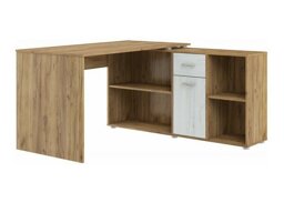 Kutni uredski stol Gilroy 113 (Craft hrast + Bijela Craft)