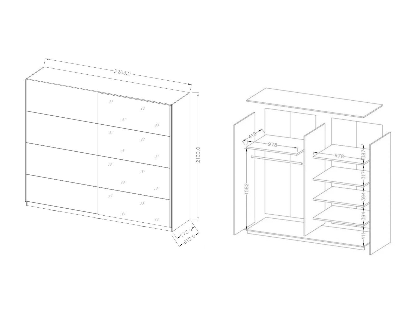 Garderobeskab Melvele 111