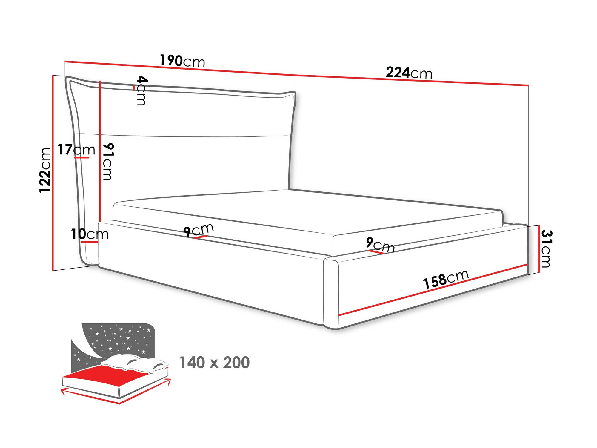 Bed Comfivo Formica (Kronos 07)
