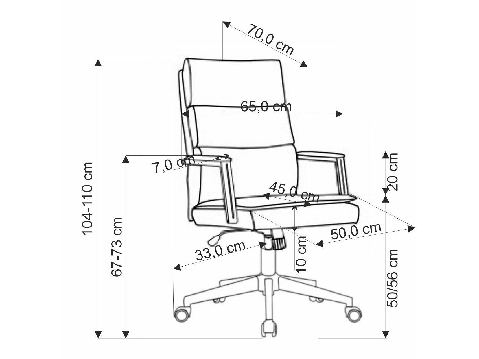 Kontorstol Houston 1834 (Lys oliventræ)