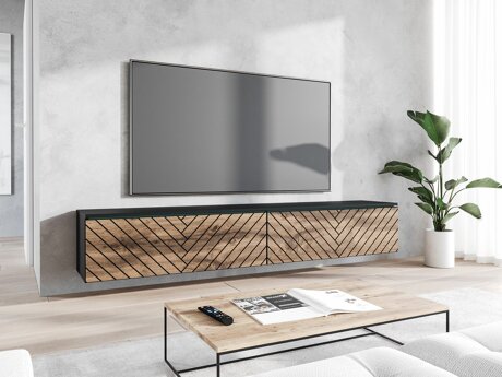 Meuble TV Sarasota 166 (Graphite + Chêne wotan)