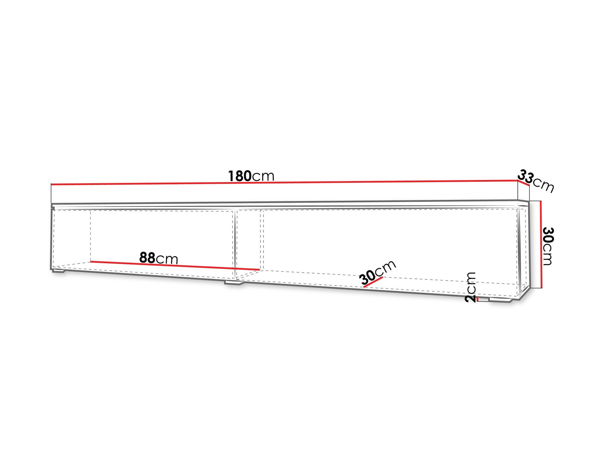 TV-bord Sarasota 166 (Hvid)