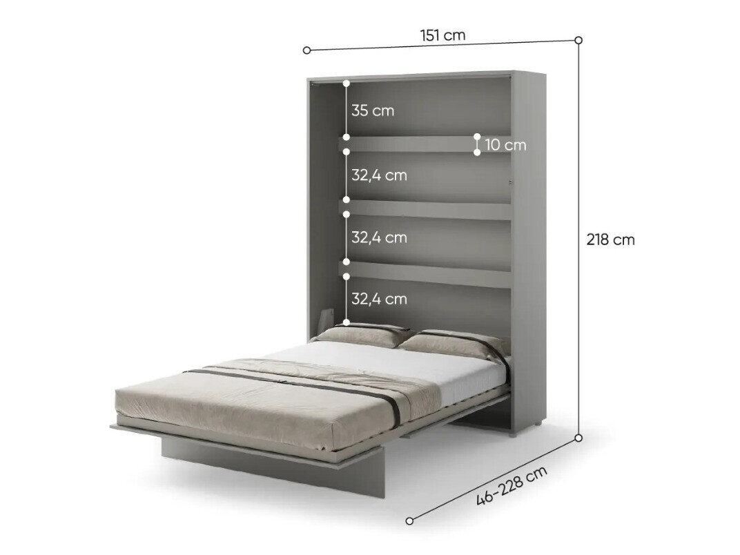 Vægseng Concept Pro Lenart (Grå)