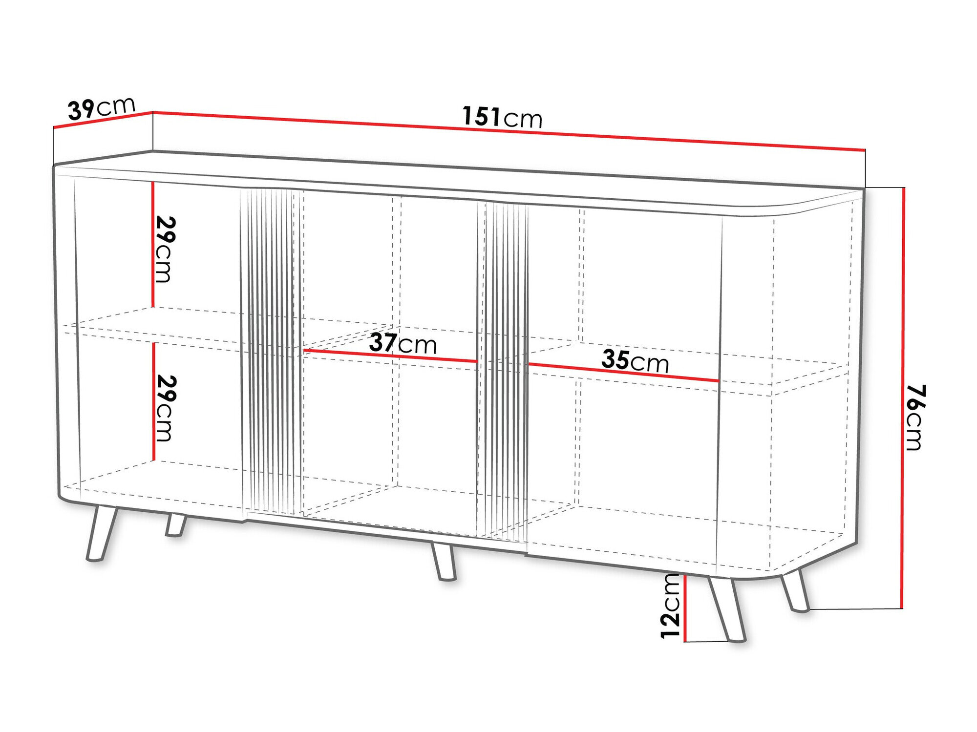 Dressoir Modus (Kasjmier + Zwart)