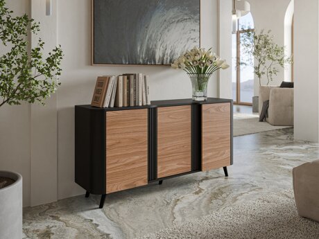 Dressoir Modus (Zwart + Notenhout)