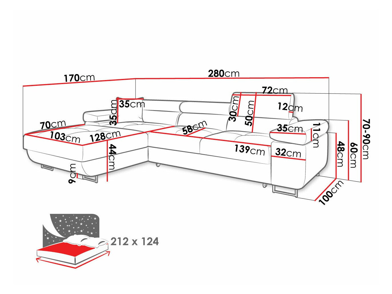 Hjørnesofa Comfivo Eliferu 102 (Flow 06)