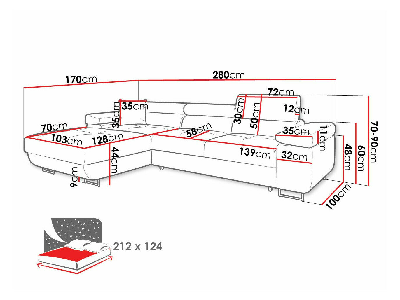 Hjørnesofa Comfivo Eliferu 102 (Flow 06)