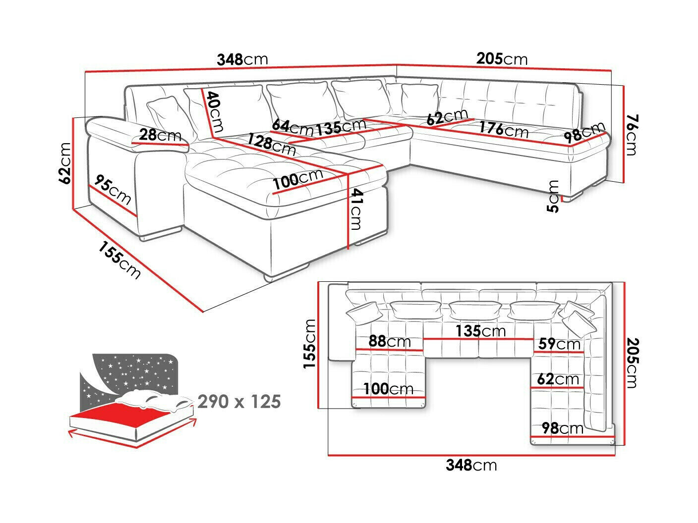 Hjørnesofa Comfivo Gemma (Højre)