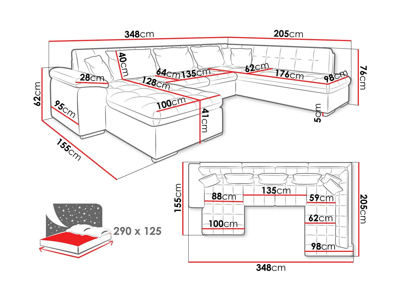 Hjørnesofa Comfivo Gemma (Højre)