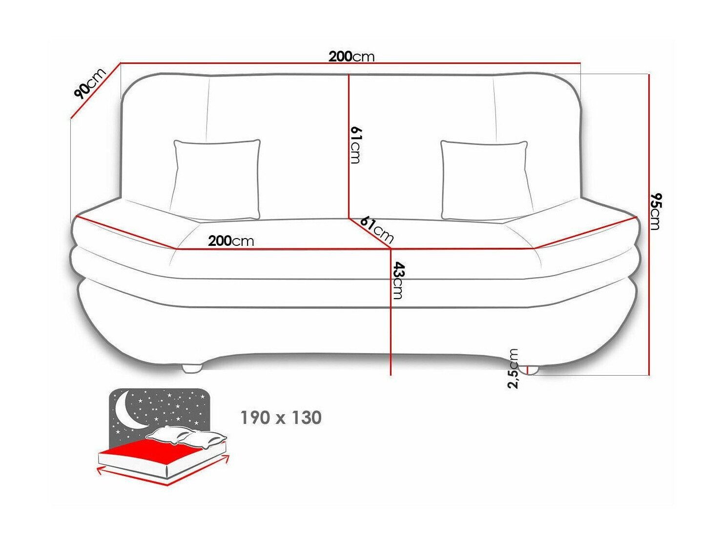 Sovesofa Comfivo 234 (Rico 12)