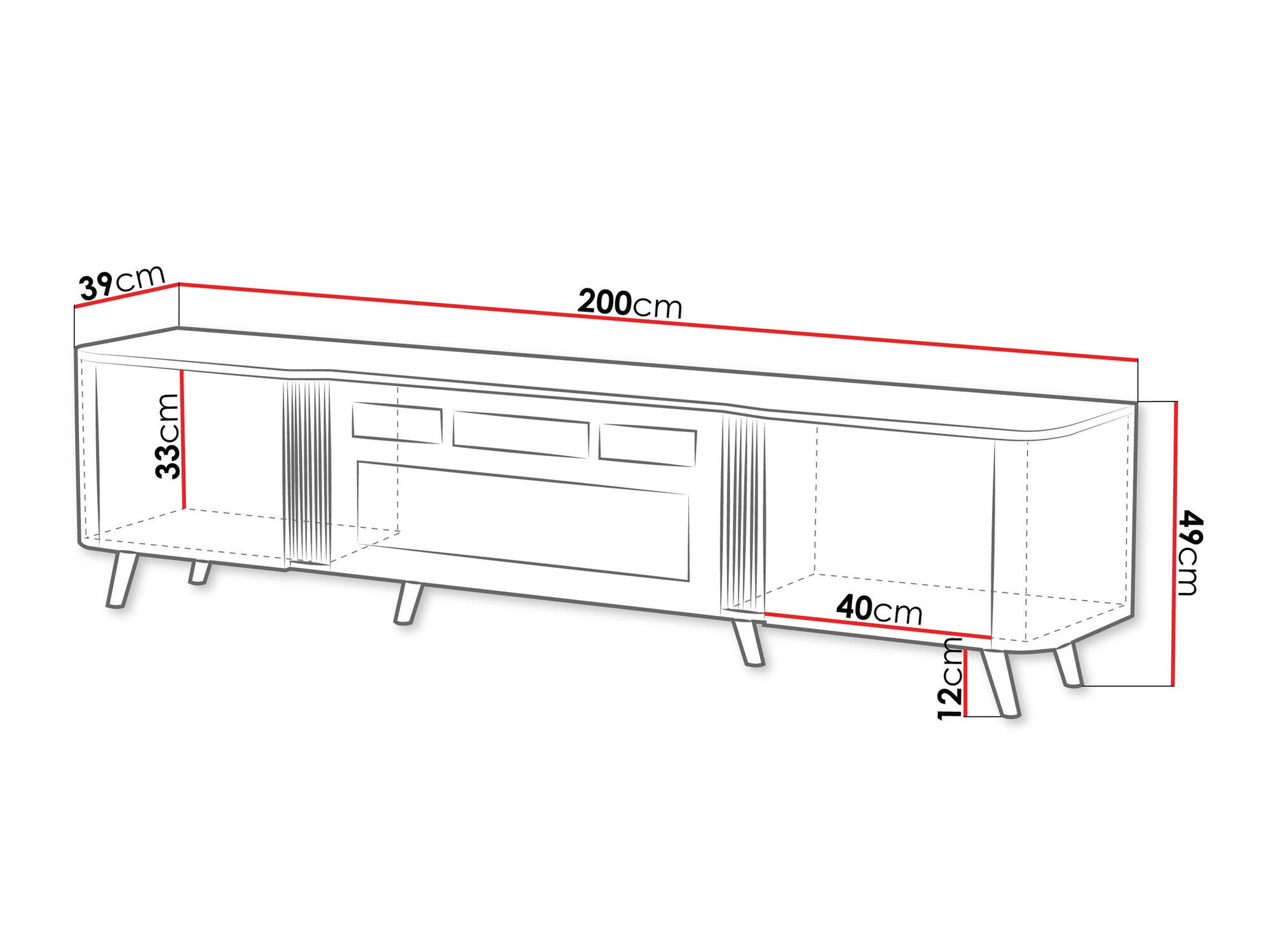 TV-bord Modus (Sort + Sort marmor)