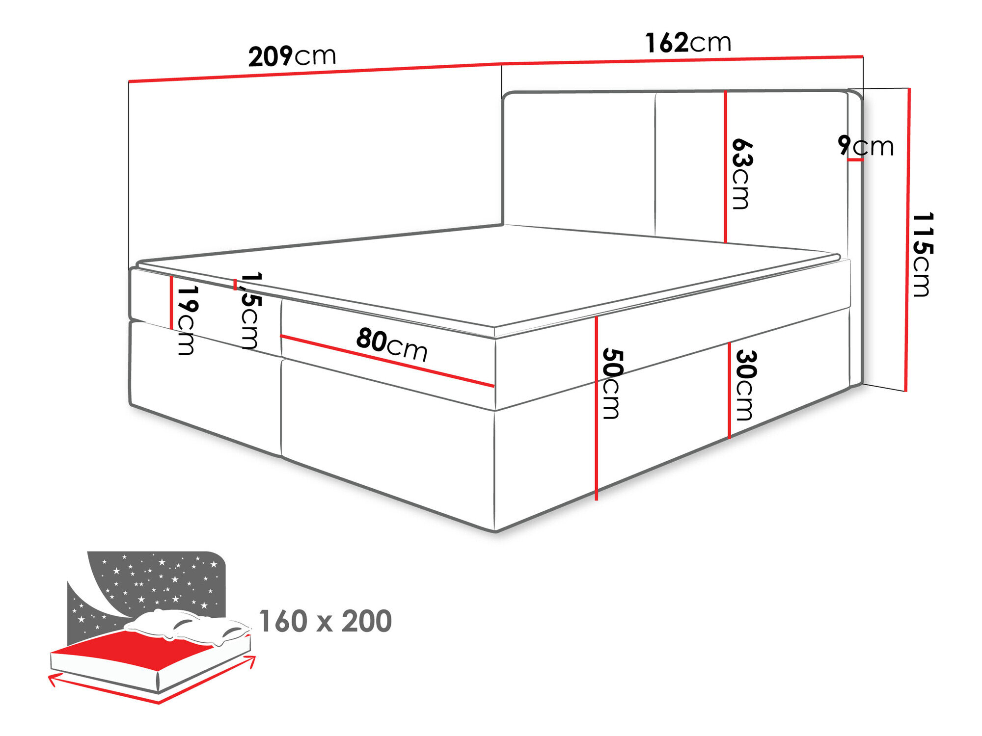 Boxspring Zanesville 100 (Manila 02)