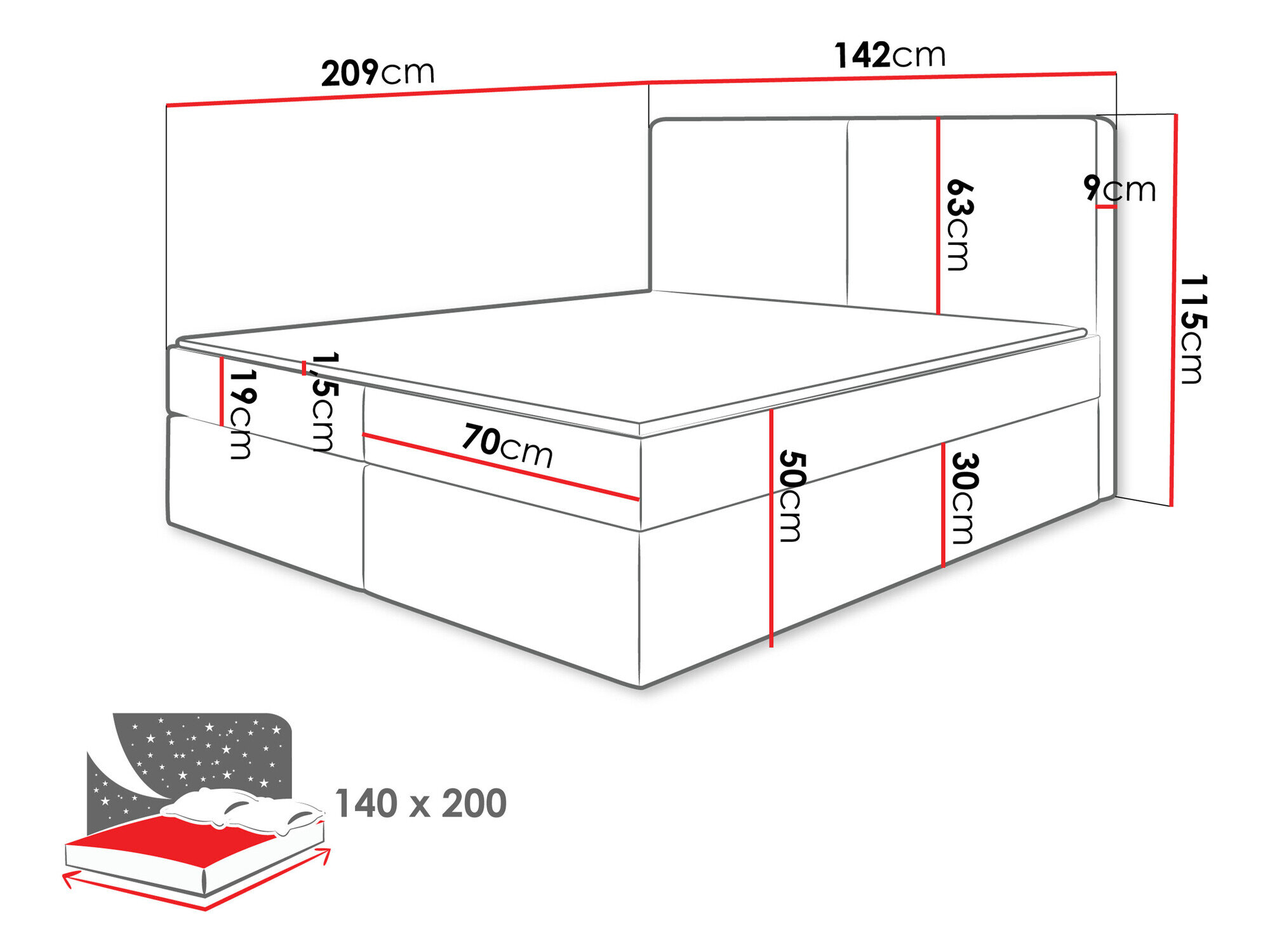 Boxspring Zanesville 100 (Manila 35)
