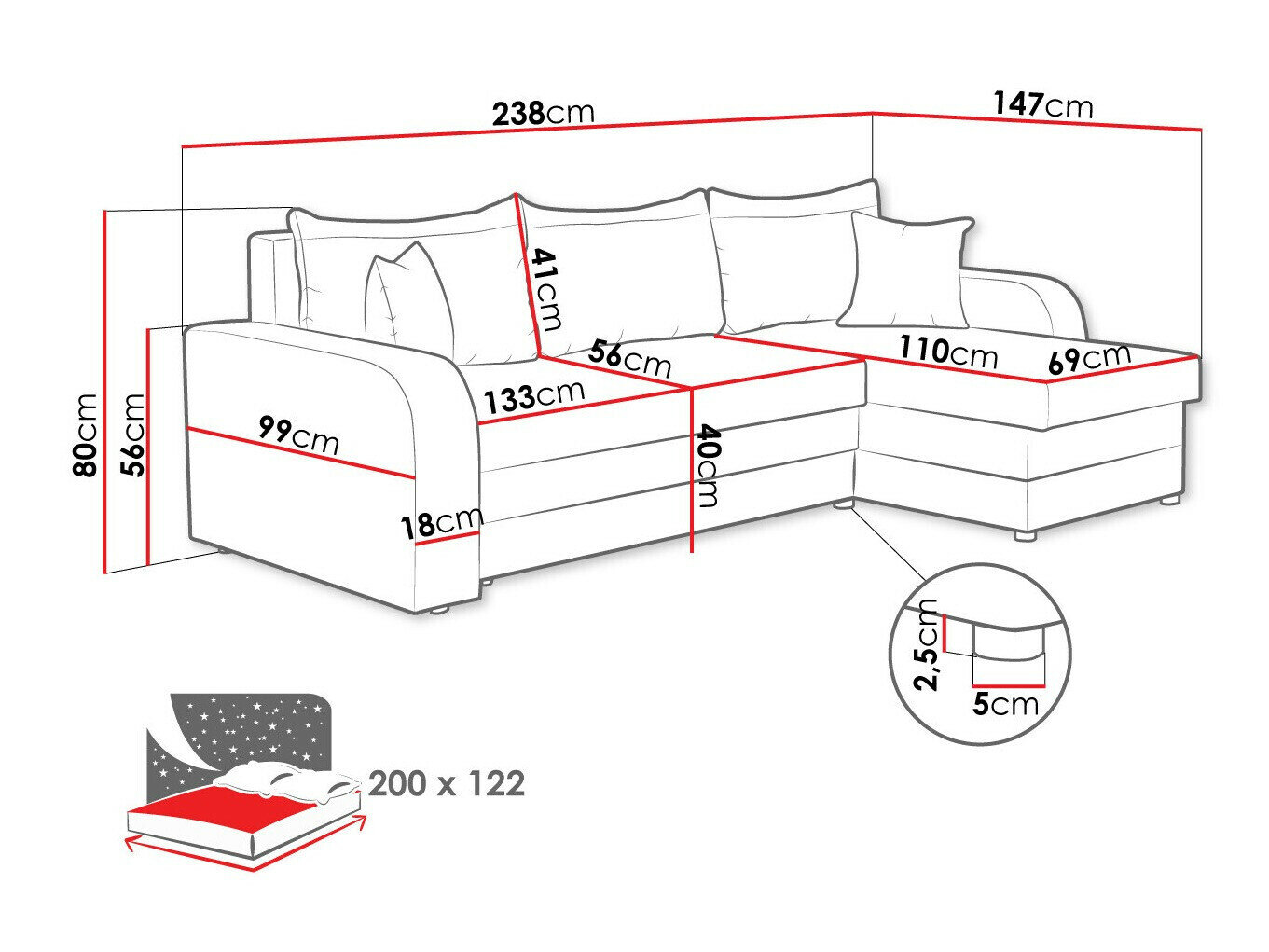 Hjørnesofa Comfivo 203 (Poso 135)