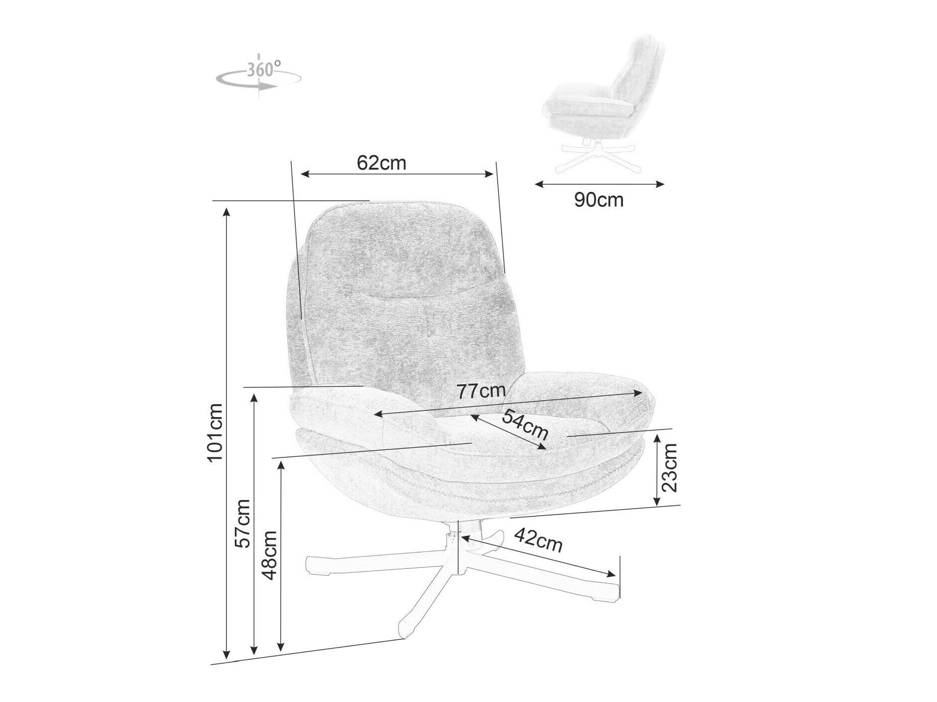 Lænestol Detroit 507 (Grå)