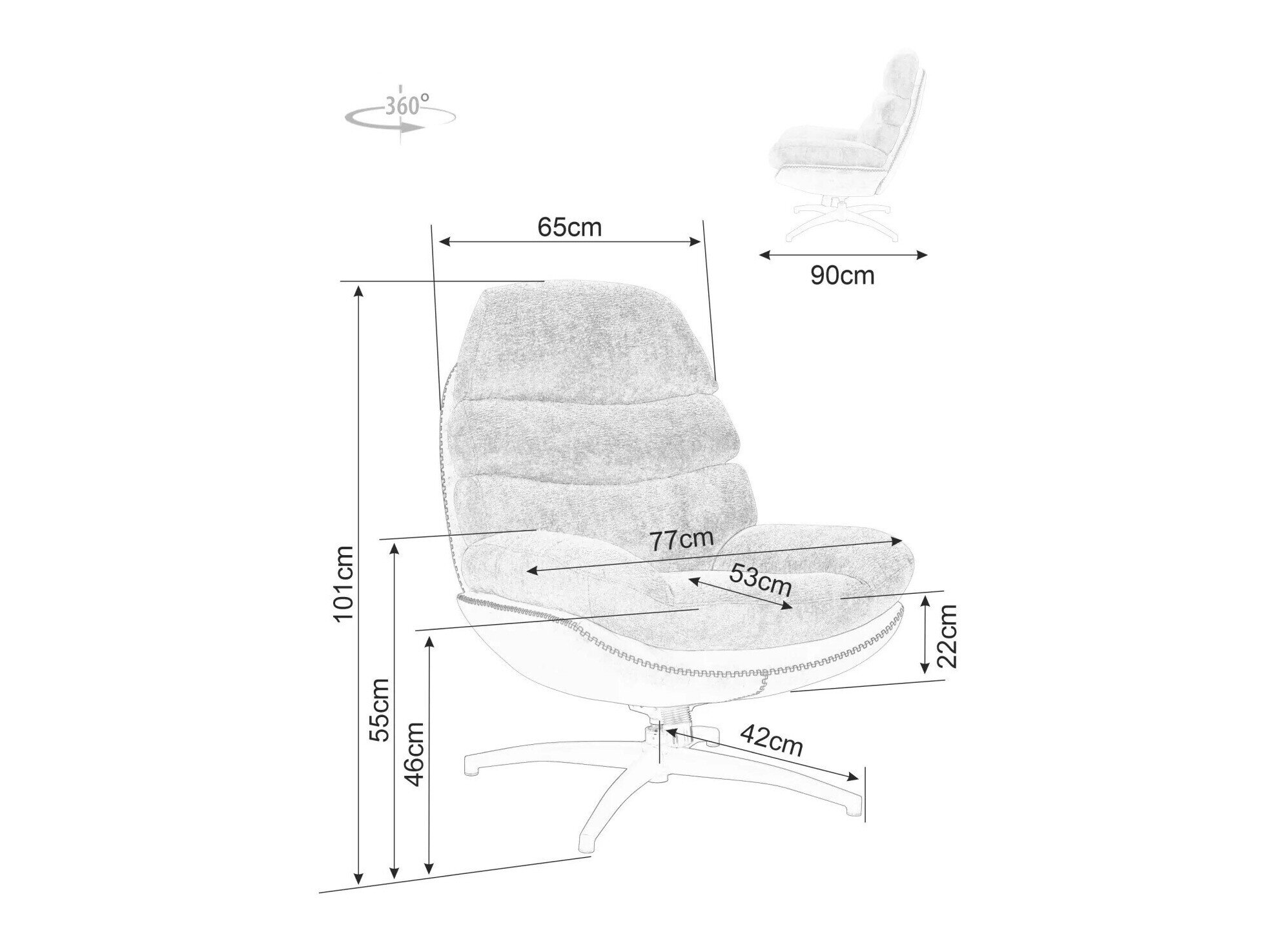 Lænestol Detroit 509 (Grå)
