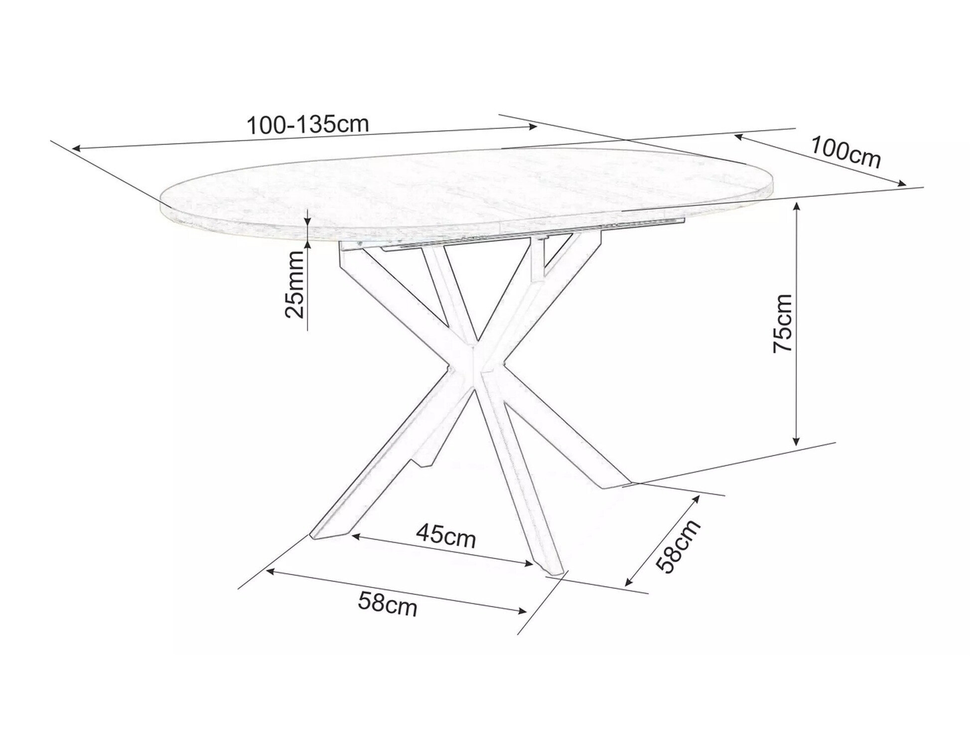 Tafel Detroit 115 (Notenhout)