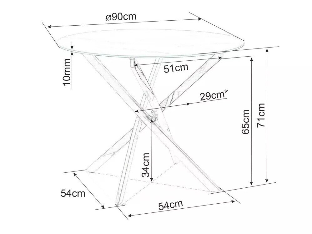 Tafel Detroit 375 (Zwart)