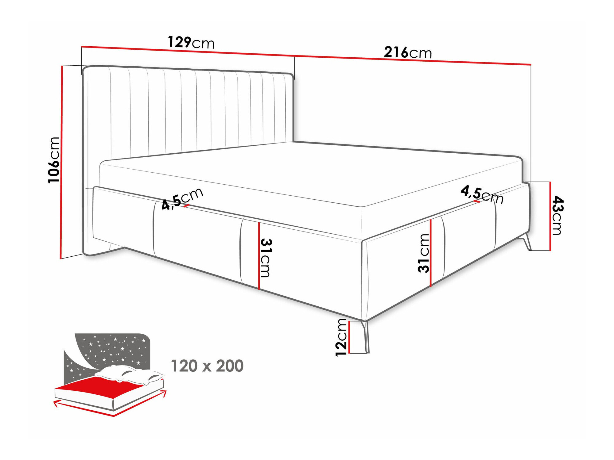 Bed ComfiDream Onana (Fresh 32)