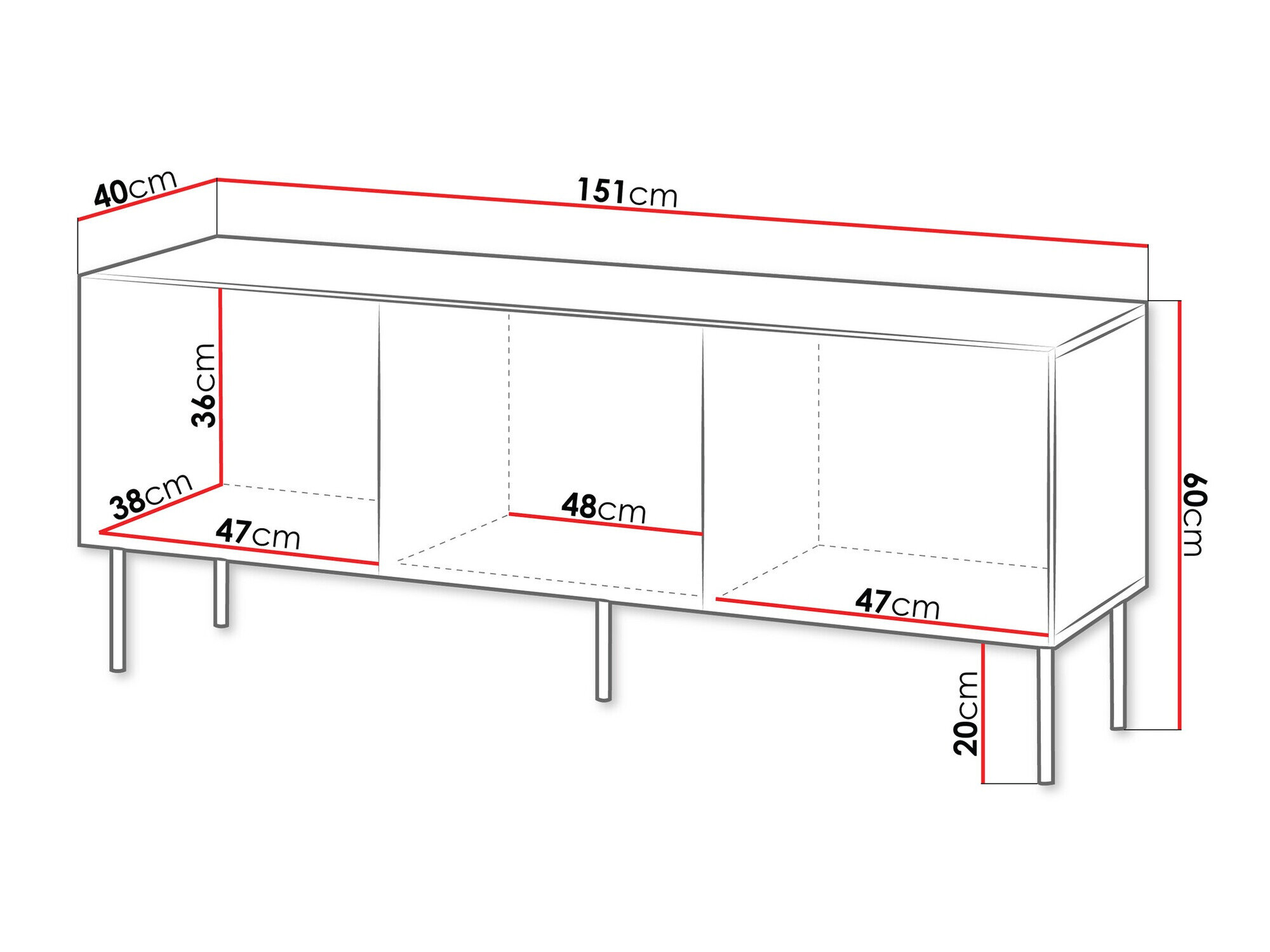 TV-meubel Evavese 102 (Zwart)
