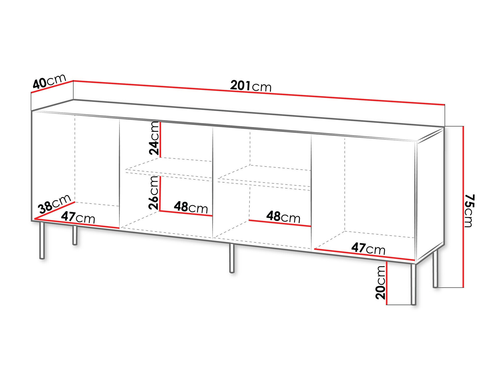 Skænk Tolfelo 101 (Sort)