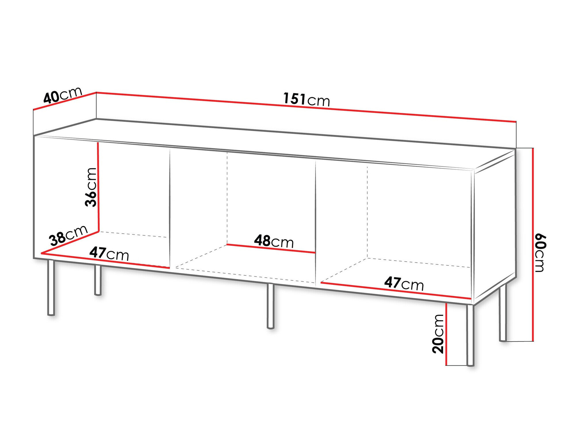 TV-bord Tolfelo 102 (Sort)