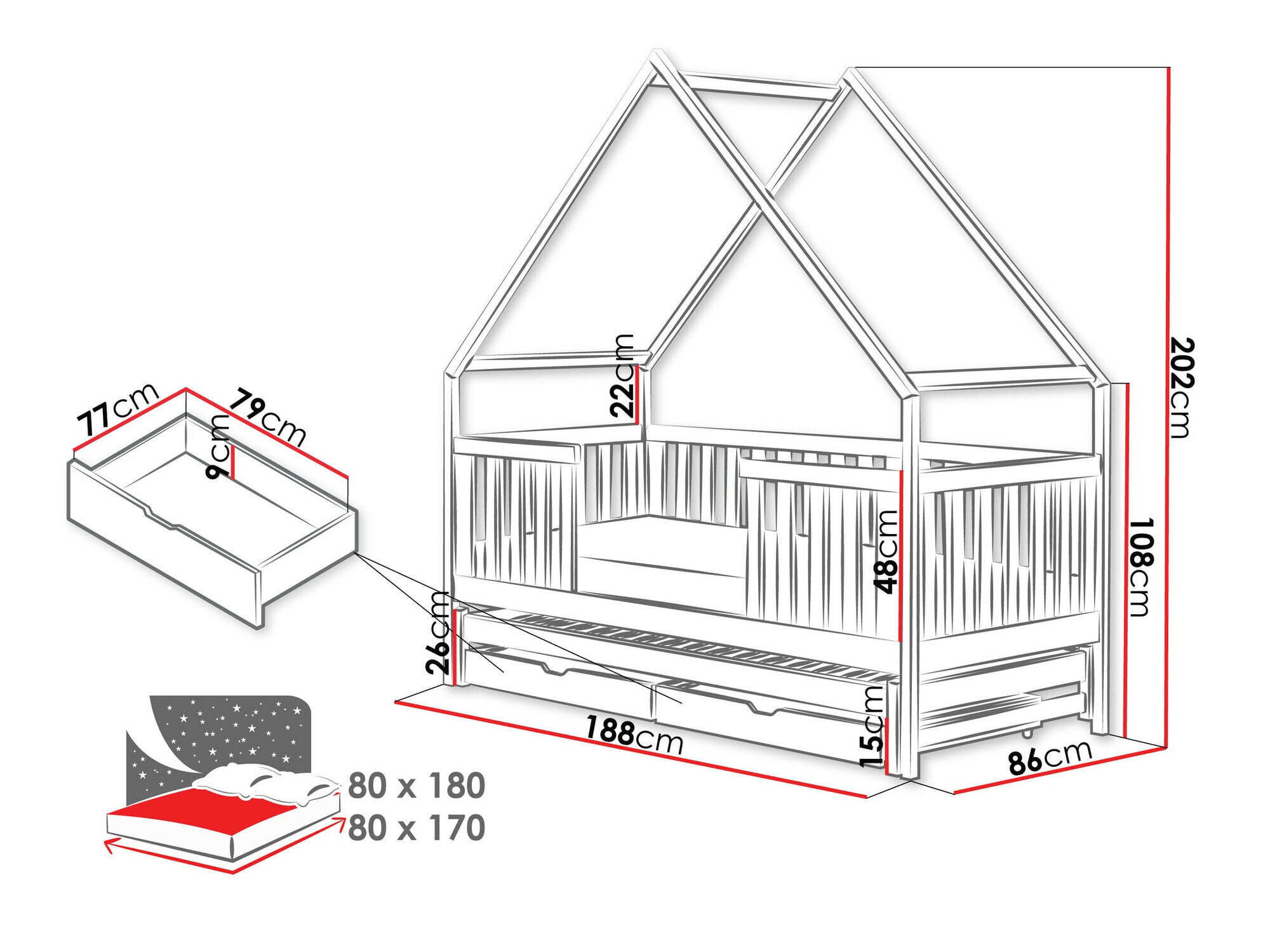 Bed Vista 115 (Wit)