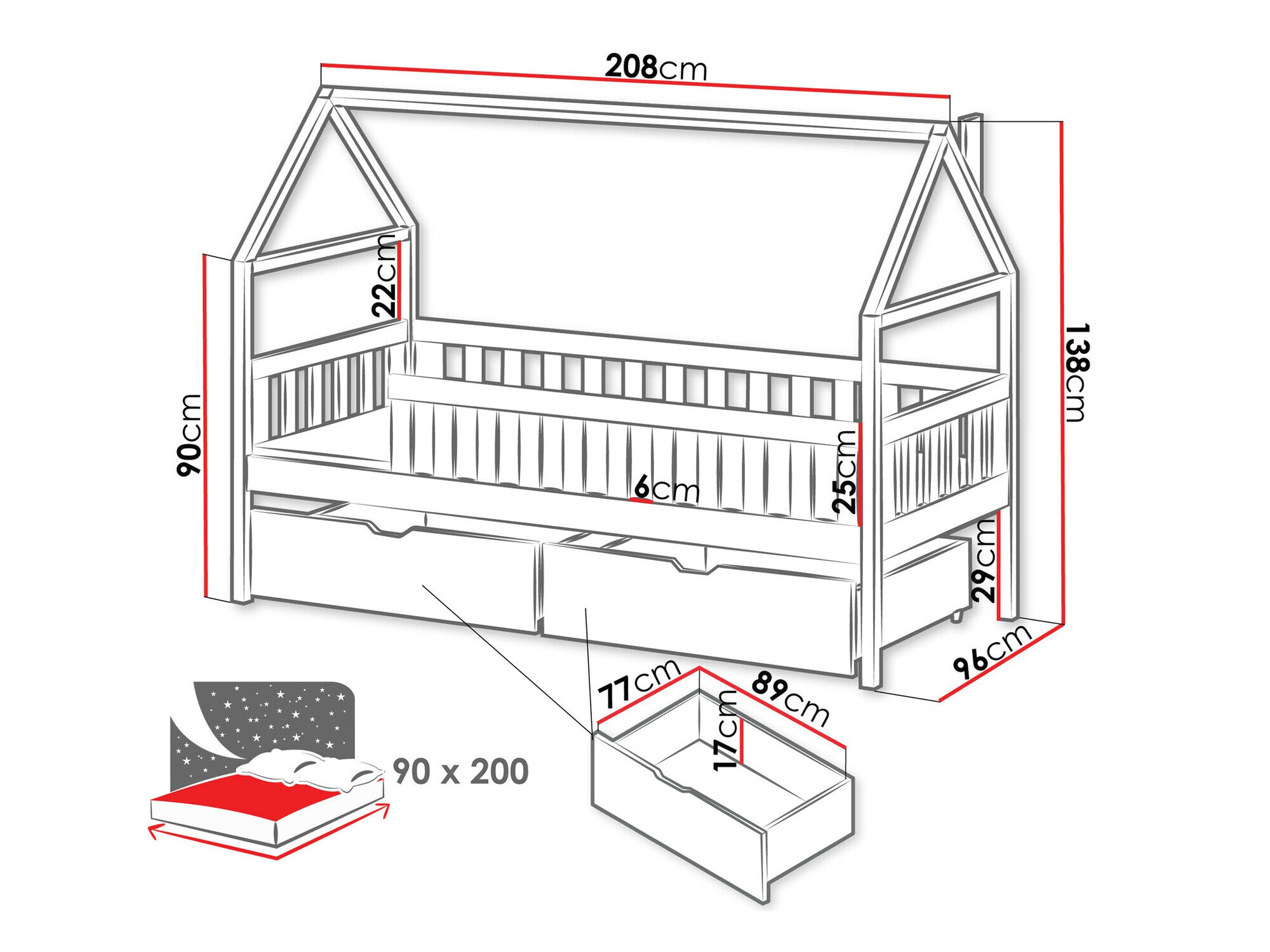 Bed Vista 116 (Wit)