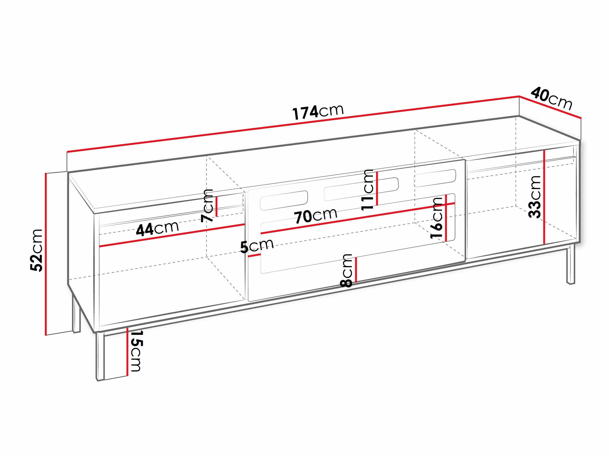 TV-bord Comfivo Delruva 107 (Hvid)