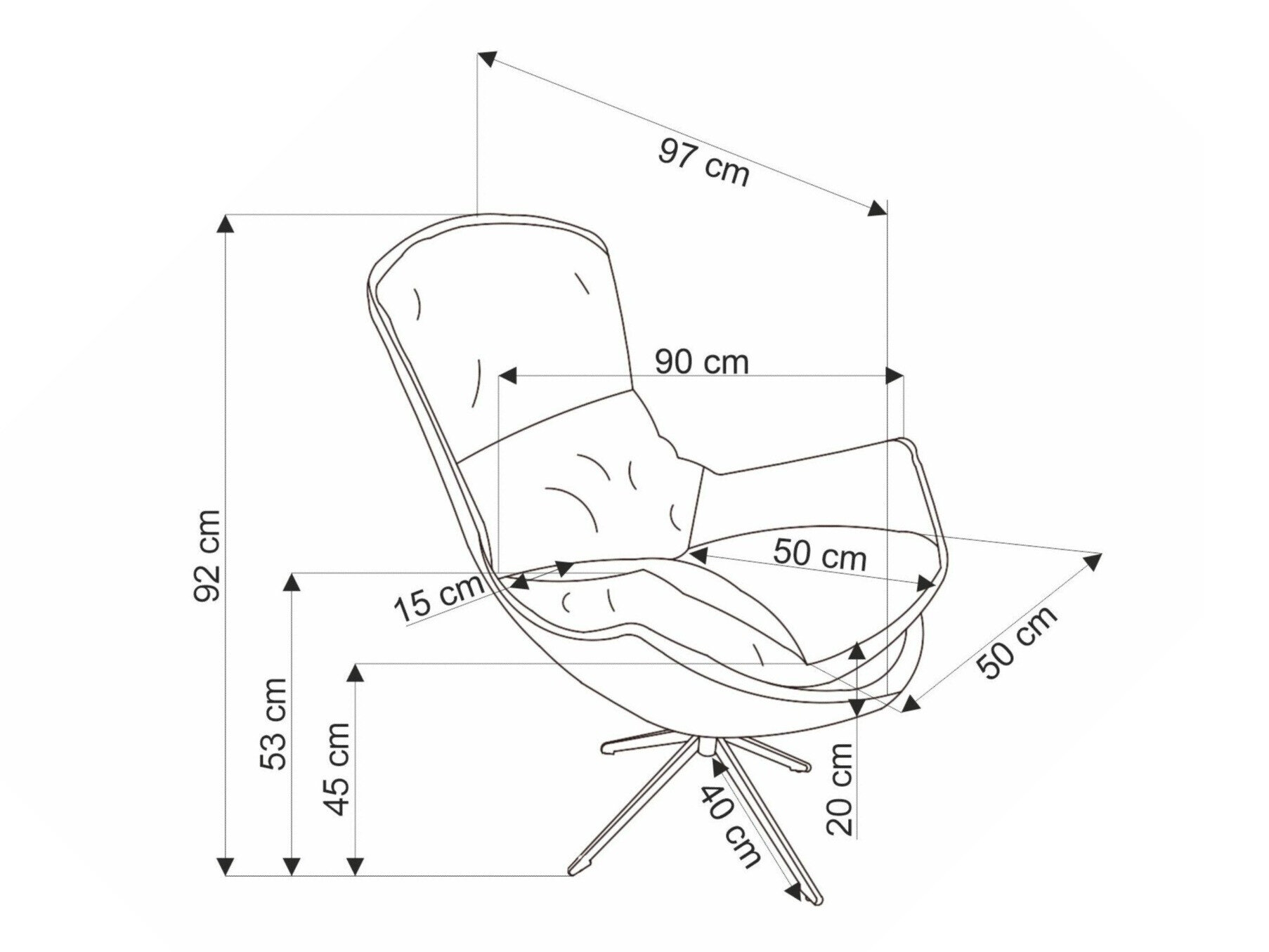 Fauteuil Houston 1846 (Kaneel)