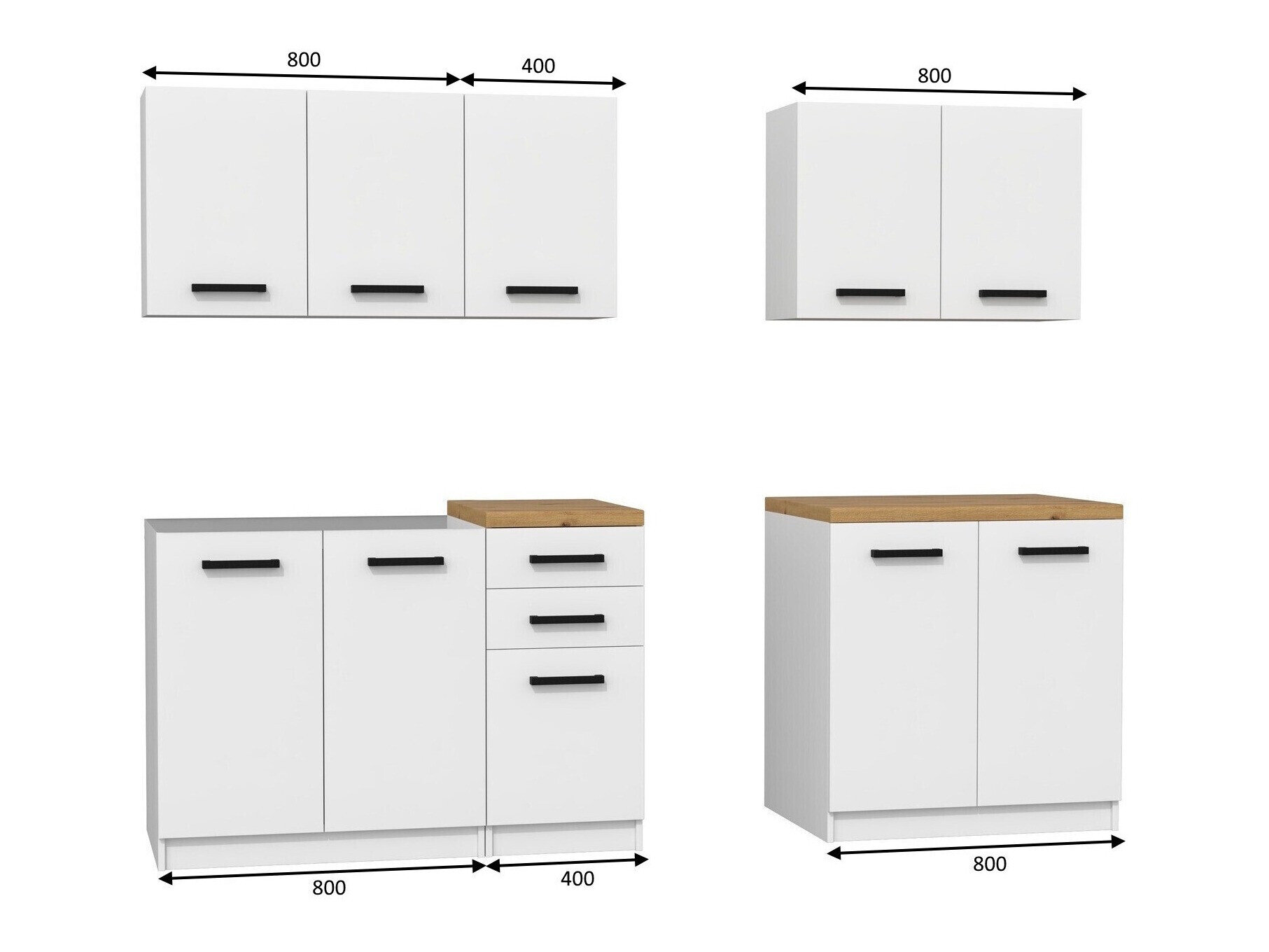 Keukenset Mandeville 240 (Mat wit)