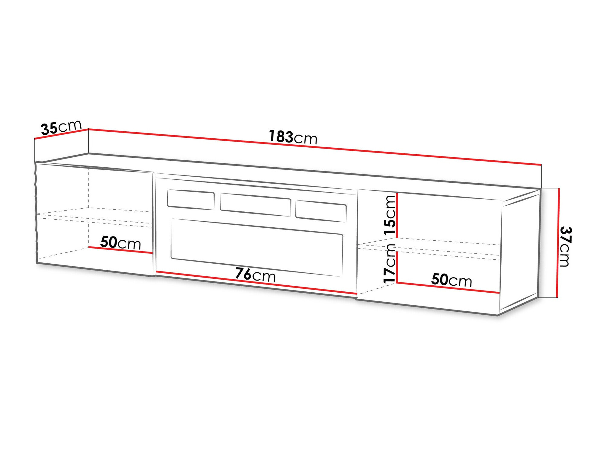 TV-bord Charlotte 206 (Hvid)