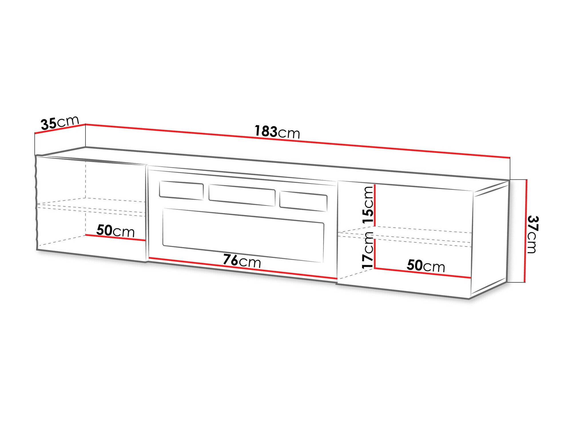 TV-bord Charlotte 206 (Sort)