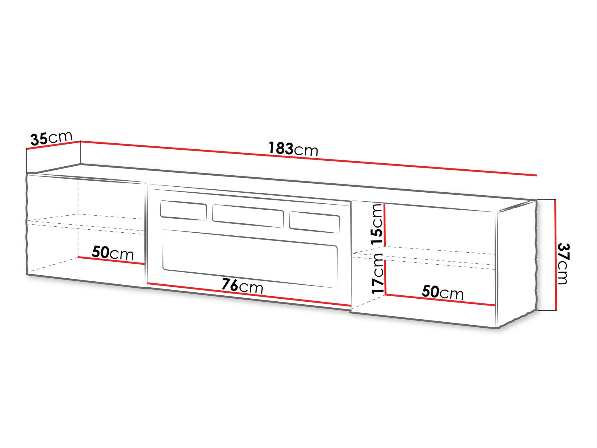 TV-bord Charlotte 207 (Sort)
