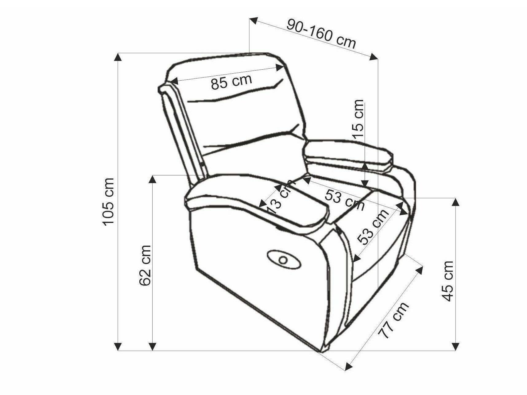 Relaxfauteuil Houston Terra (Grijs)