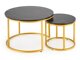 Salontafel set Houston 2213 (Zwart marmer + Gouden)