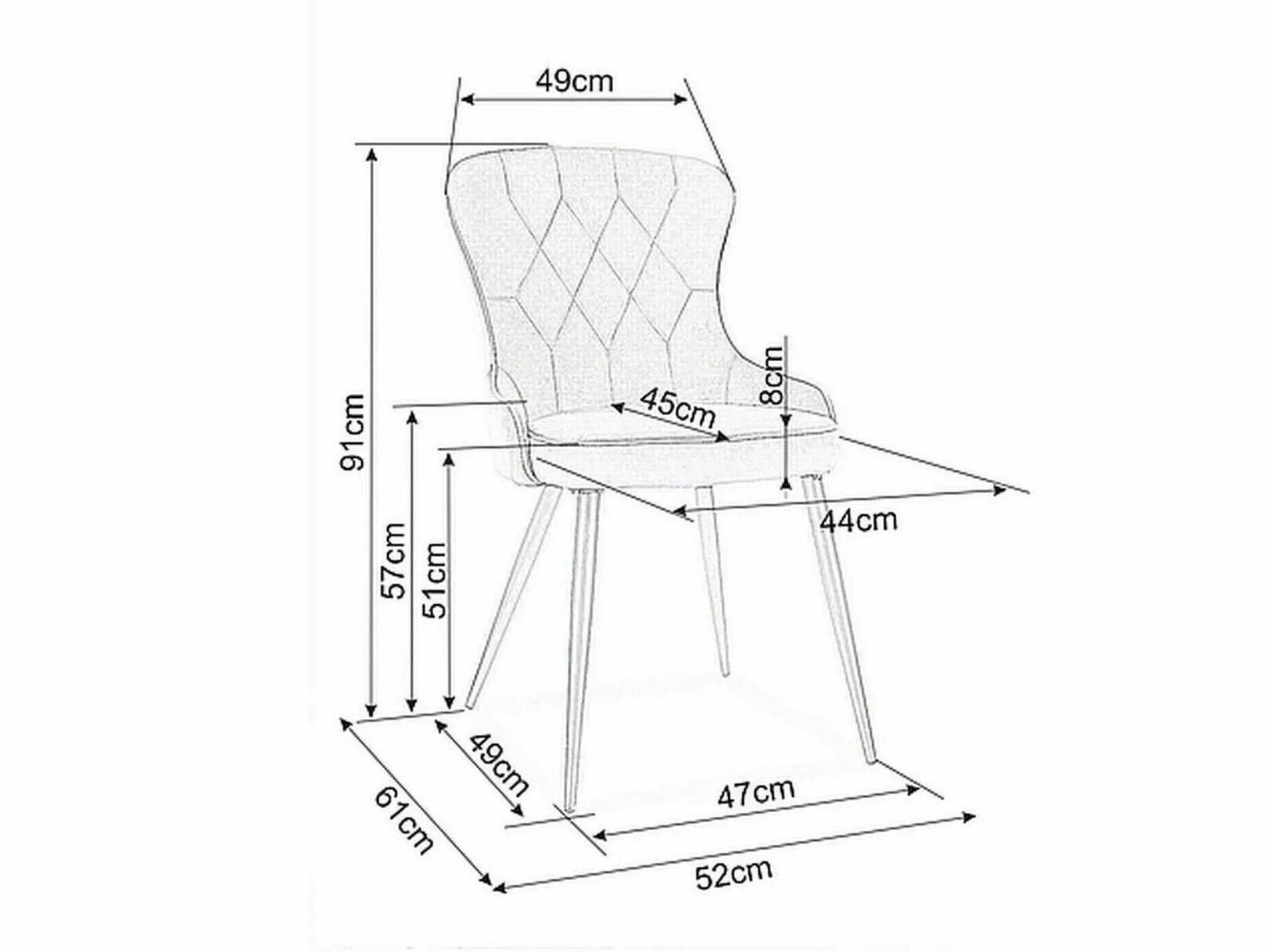 Stol Detroit 524 (Sort)