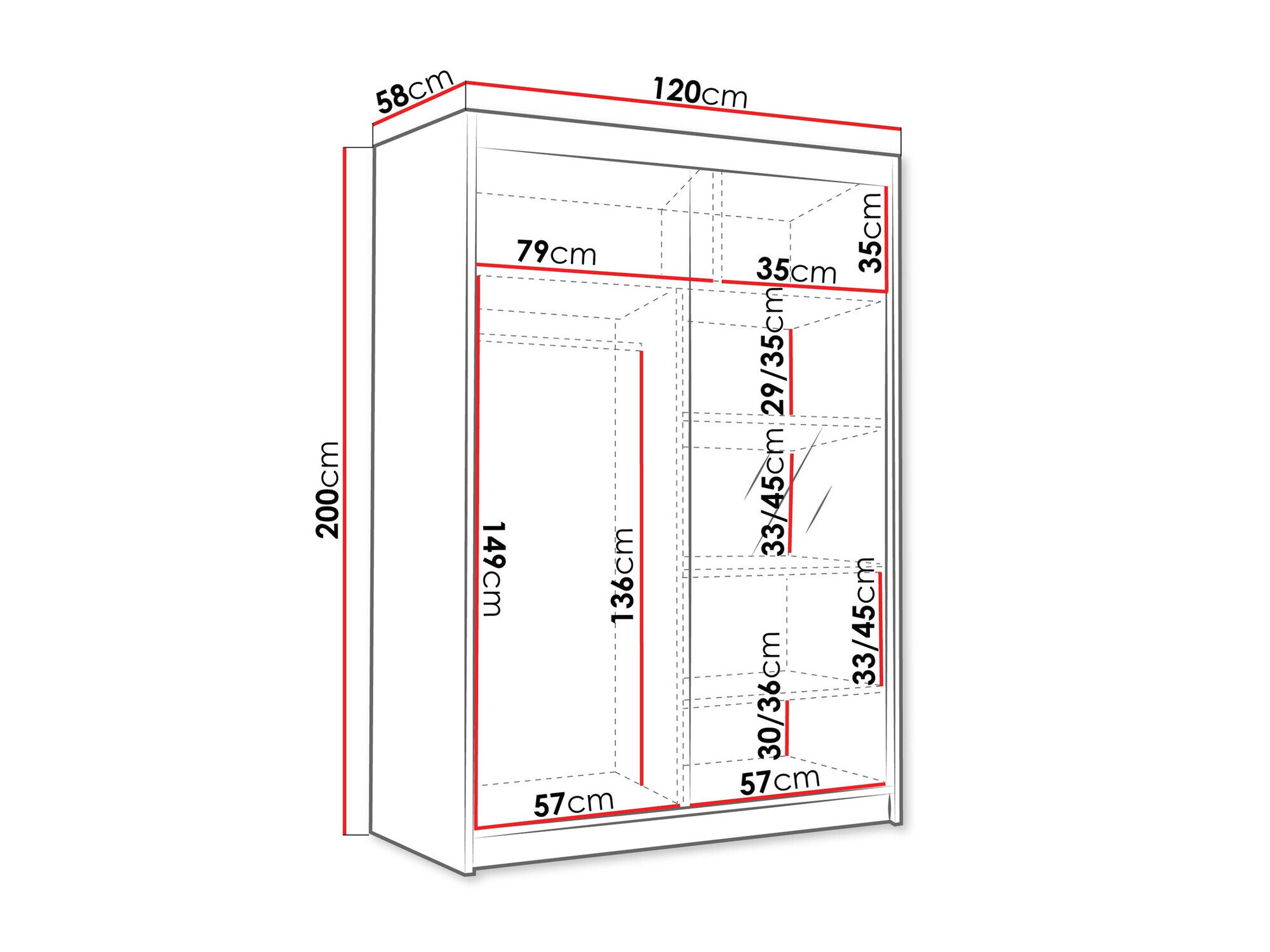 Garderobeskab Closico 188 (Hvid)