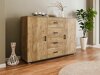 Commode Charlotte 118 (Chêne de Lefkas + Noir)