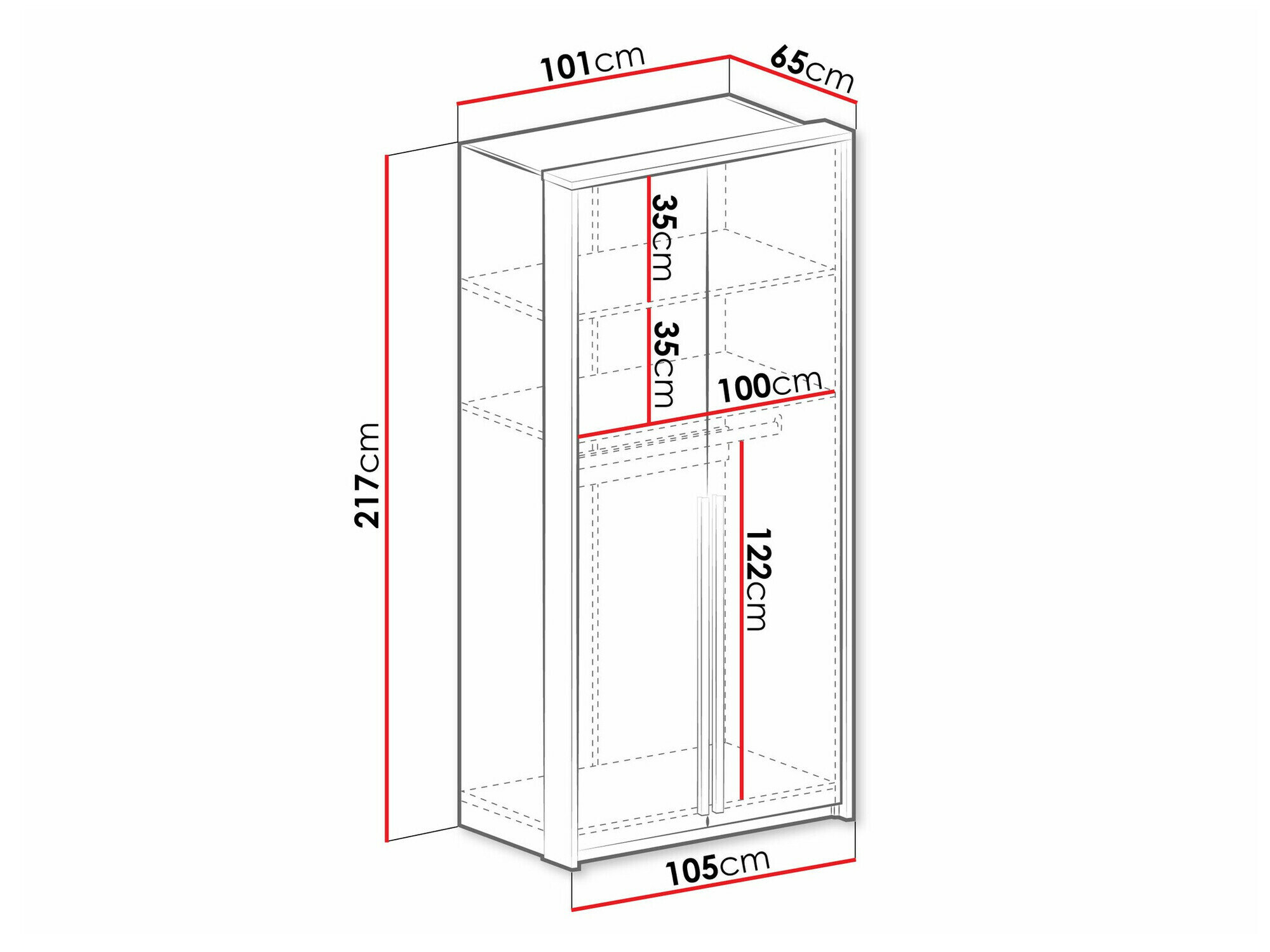 Garderobeskab Calcalo 100 (Beige)