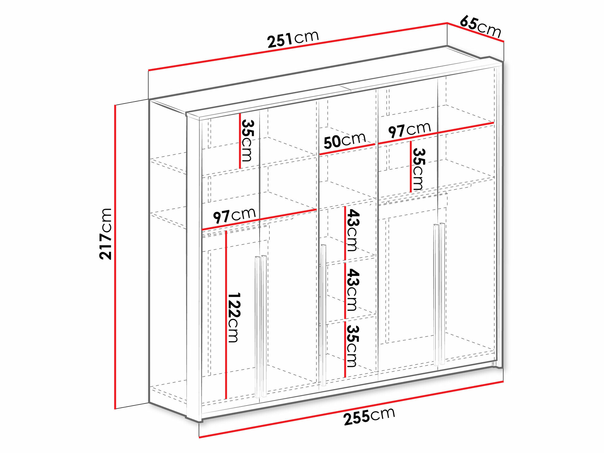 Kledingkast Calcalo 102 (Wit)