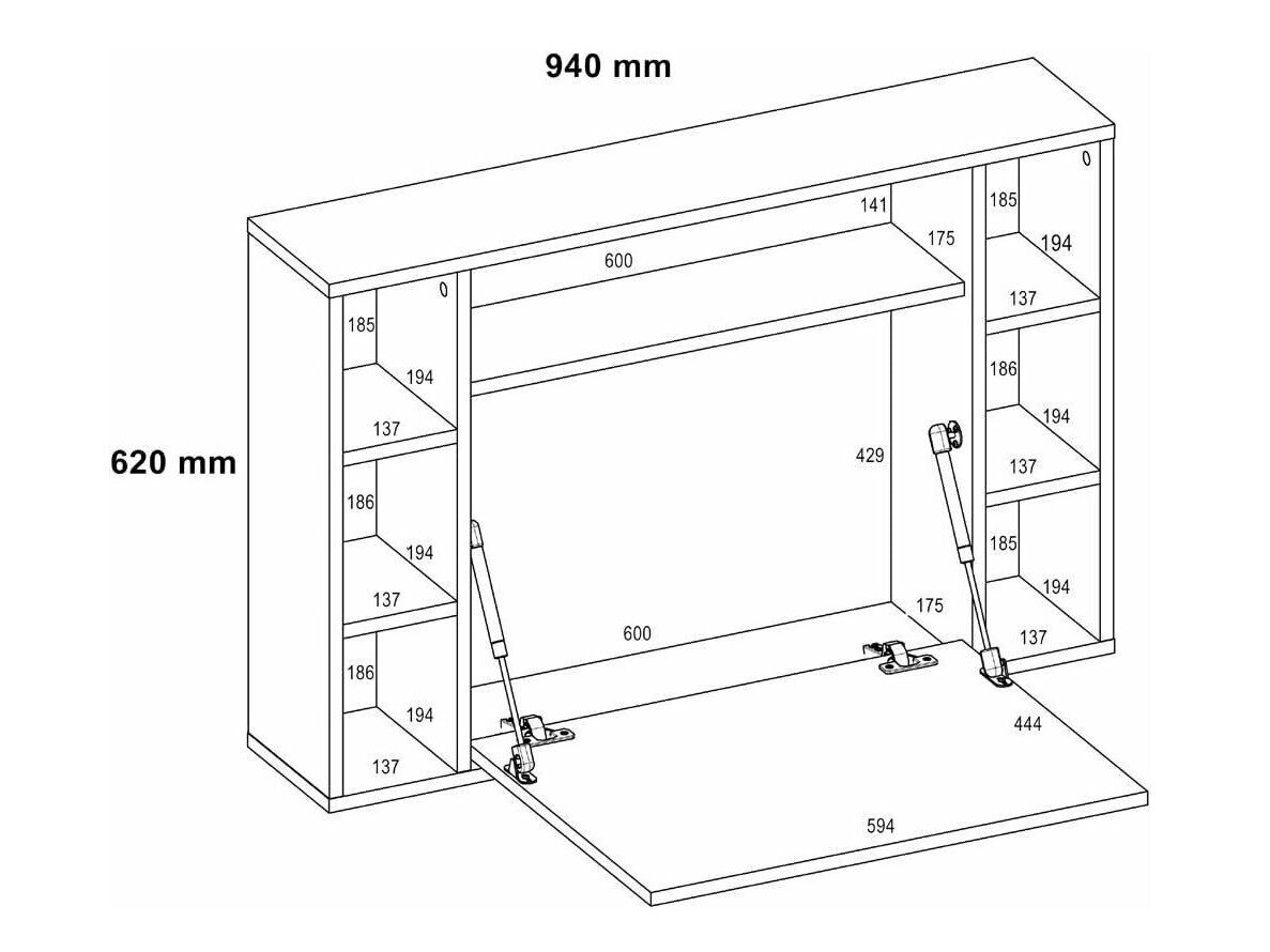 Skrivebord Buffalo 129 (Hvid)