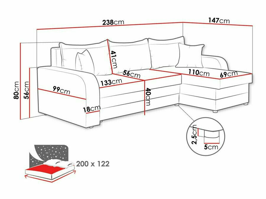 Hjørnesofa Comfivo Melissa I (Poso 14)