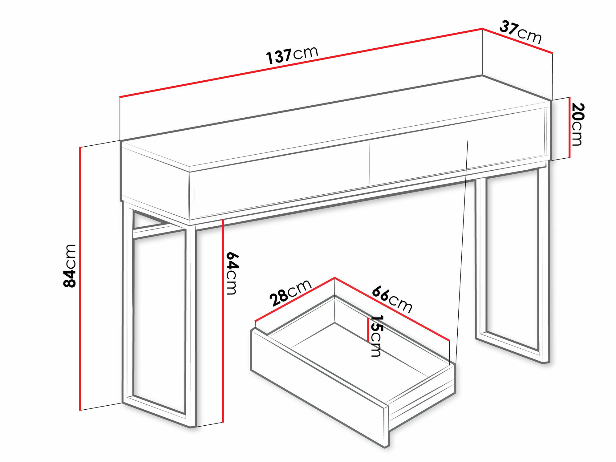 Konsolbord Calcalo 103 (Beige)