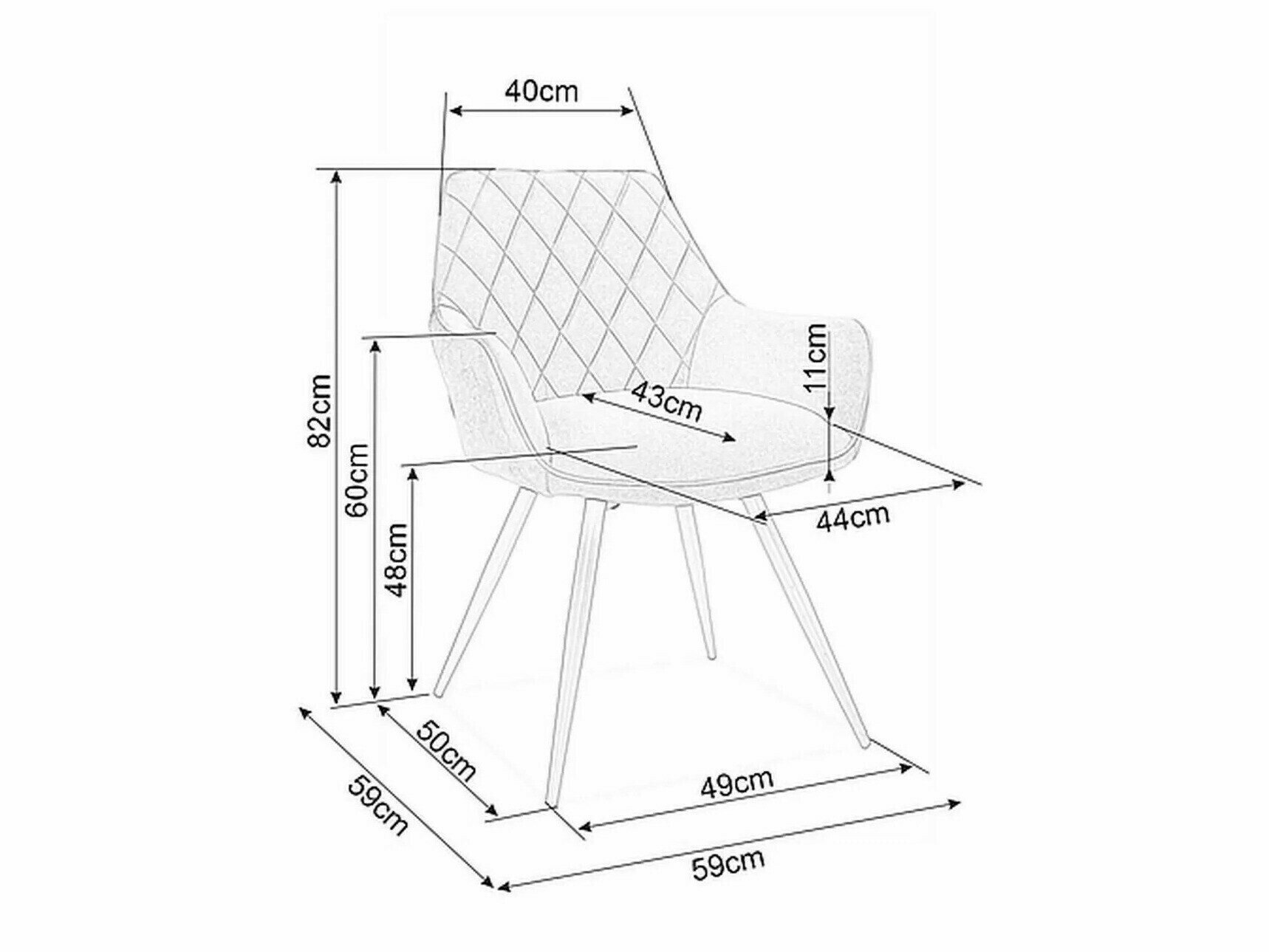 Stol Detroit 566 (Sort)