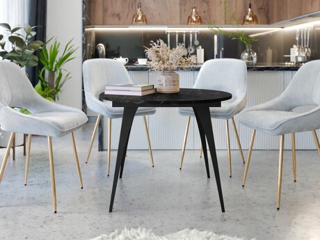 Tafel Oswego 132 (Zwart marmer)