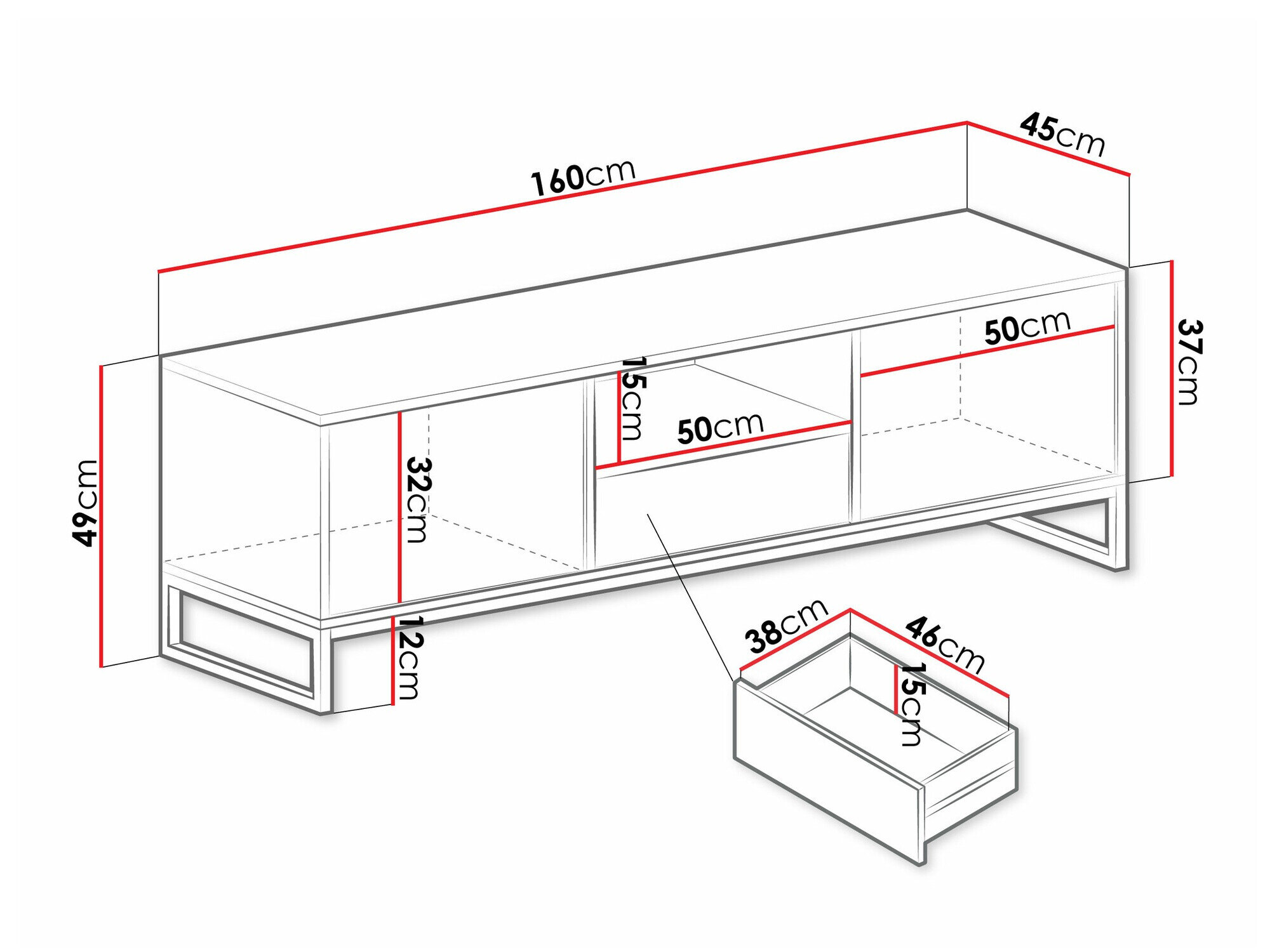 TV-bord Calcalo 105 (Beige)